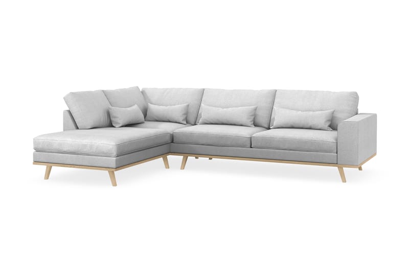 2,5-sits L-Soffa Haga Linne - Ljusgrå - 2 sits soffa med divan - 4 sits soffa med divan - Sammetssoffa - Skinnsoffa - 3 sits soffa med divan - Divansoffa & schäslongsoffa