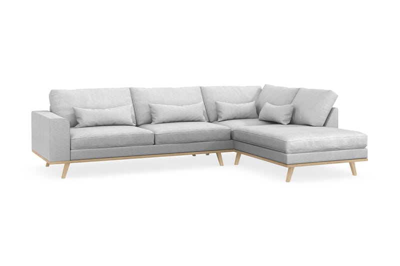 2,5-sits L-Soffa Haga Linne - Ljusgrå - 2 sits soffa med divan - 4 sits soffa med divan - Sammetssoffa - Skinnsoffa - 3 sits soffa med divan - Divansoffa & schäslongsoffa