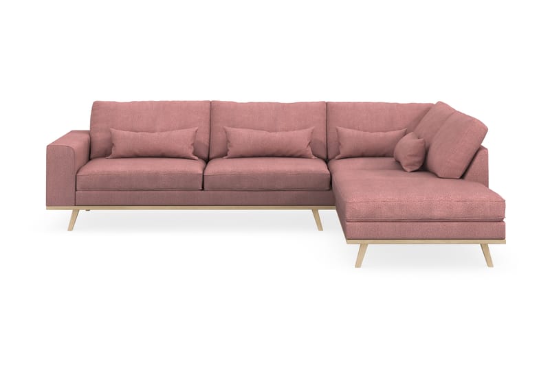 2,5-sits L-Soffa Haga Linne - Rosa - Möbler - Soffa - Divansoffa & schäslongsoffa - 2 sits soffa med divan