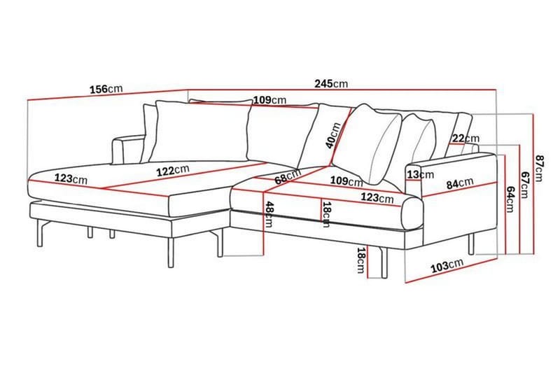 3-sits Divansoffa Armunia - Mörkgrå - Möbler - Soffa - Divansoffa & schäslongsoffa - 3 sits soffa med divan