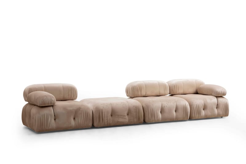 Bubblig Divansoffa 3-sits 288 cm Belgin - Beige - Möbler - Soffa - Divansoffa & schäslongsoffa - 3 sits soffa med divan