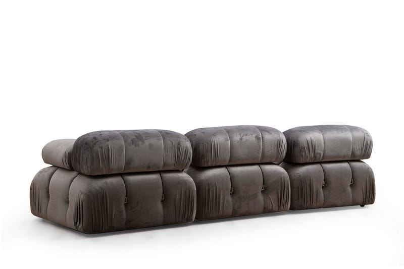 Bubblig Divansoffa 3-sits 288 cm Belgin - Grå - Möbler - Soffa - Divansoffa & schäslongsoffa - 3 sits soffa med divan