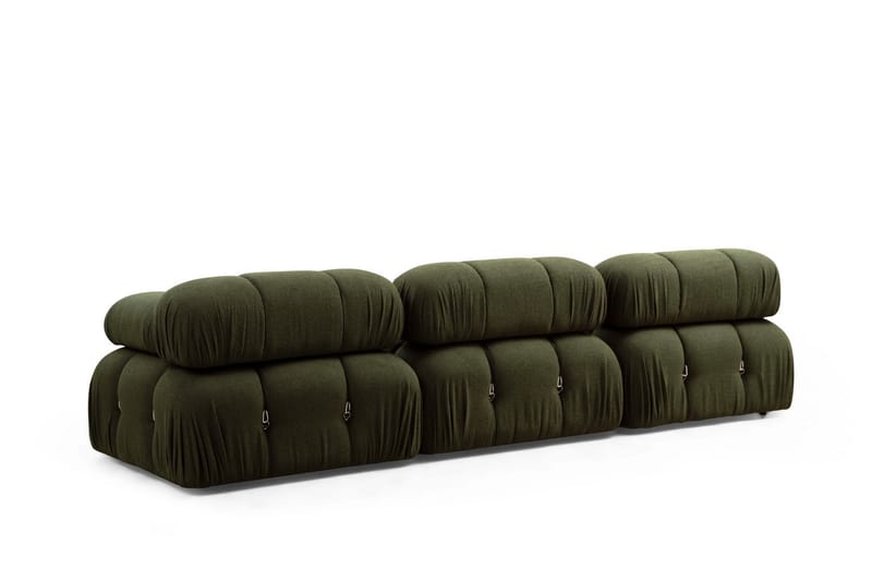 Bubblig Divansoffa 3-sits 288 cm Belgin - Grön - Möbler - Soffa - Divansoffa & schäslongsoffa - 3 sits soffa med divan