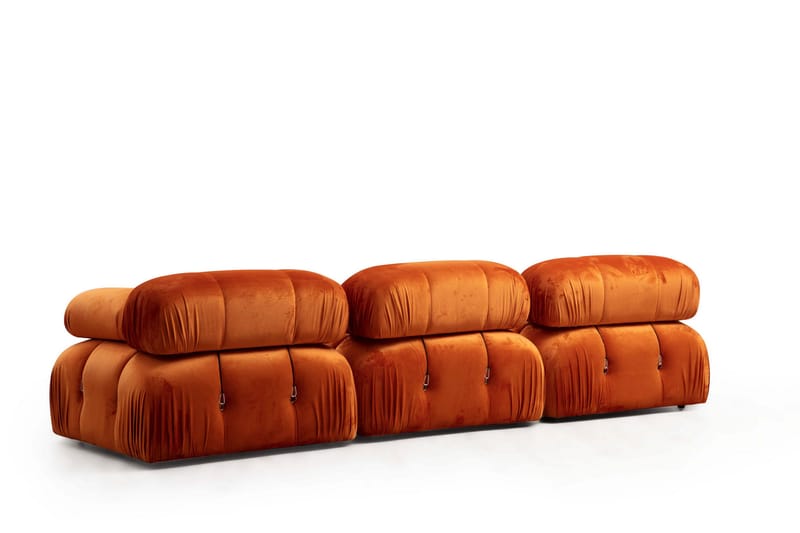 Bubblig Divansoffa 3-sits 288 cm  Belgin - Orange - Möbler - Soffa - Divansoffa & schäslongsoffa - 3 sits soffa med divan