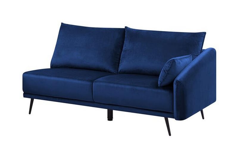 Hörnsoffa Zaney Höger med LED-Belysning Sammet - Blå - Möbler - Soffa - Divansoffa & schäslongsoffa - 3 sits soffa med divan