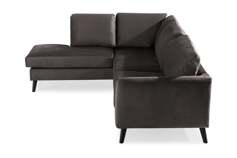 Soffa Colt 3-sits med Schäslong Vänster Sammet - Mörkgrå - Möbler - Soffa - Divansoffa & schäslongsoffa - 3 sits soffa med divan