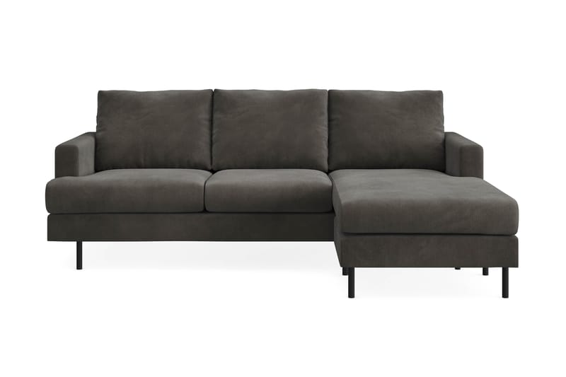 Soffa m. Divan Höger Menard Compact 3-sits - Mörkgrå - Möbler - Soffa - Divansoffa & schäslongsoffa - 3 sits soffa med divan