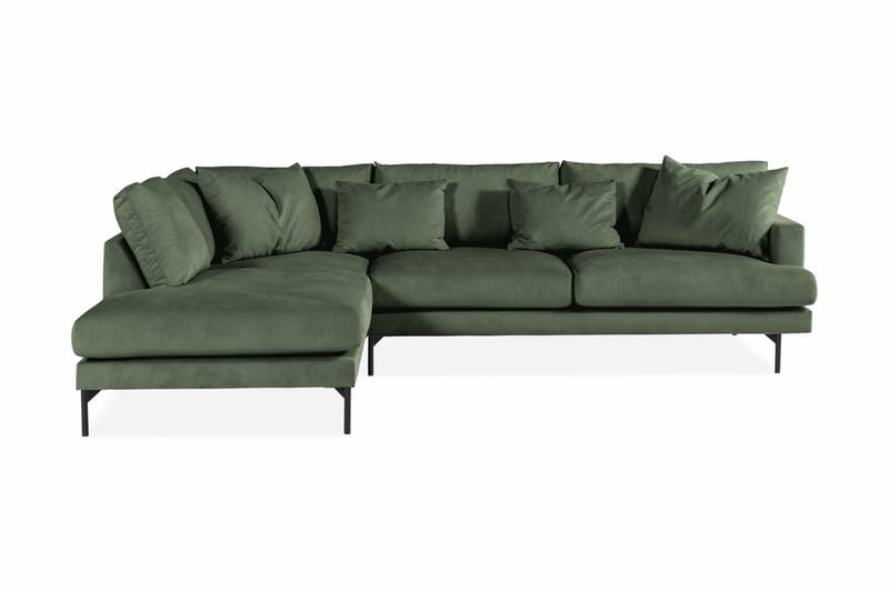 3-sits Soffa med Schäslong Armunia Vänster - Grön/Svart - 2 sits soffa med divan - 4 sits soffa med divan - Sammetssoffa - Skinnsoffa - 3 sits soffa med divan - Divansoffa & schäslongsoffa