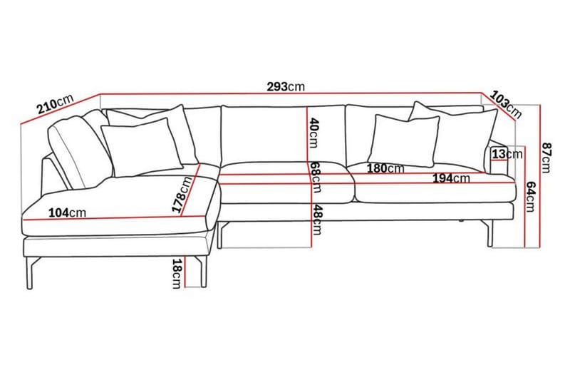 3-sits Soffa med Schäslong Menard Vänster - Möbler - Soffa - Divansoffa & schäslongsoffa - 4 sits soffa med divan