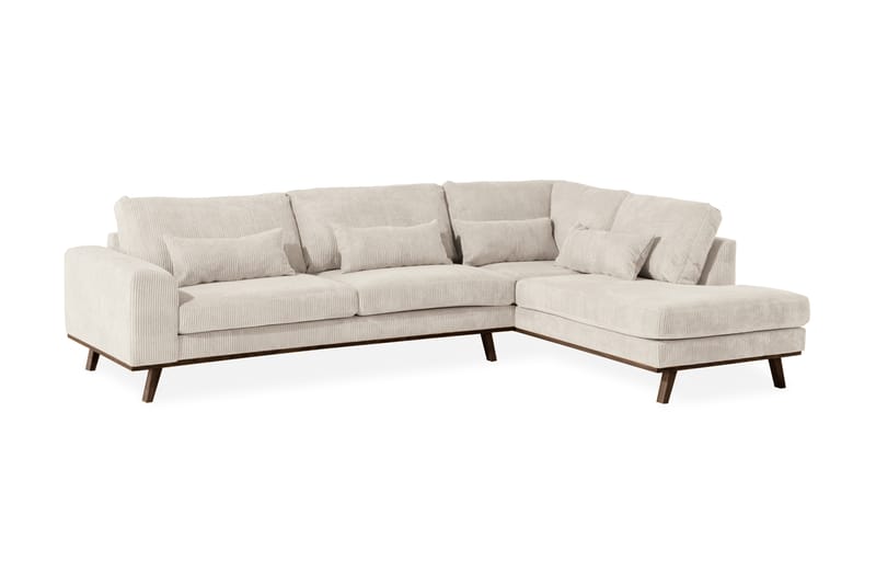 2,5-sits L-Soffa Haga Manchester - Beige - 4 sits soffa med divan - Divansoffa & schäslongsoffa