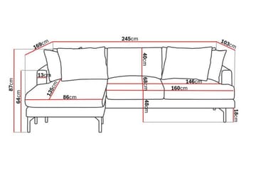 4-sits Divansoffa Menard - Beige - Möbler - Soffa - Divansoffa & schäslongsoffa - 4 sits soffa med divan