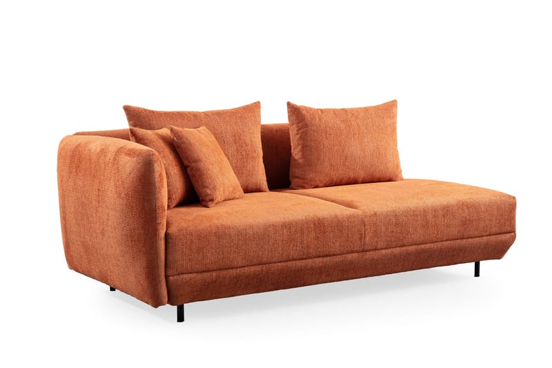 4-sits Soffa med Divan Floransa - Orange - Möbler - Soffa - Divansoffa & schäslongsoffa - 4 sits soffa med divan