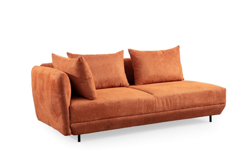 4-sits Soffa med Divan Floransa - Orange - Möbler - Soffa - Divansoffa & schäslongsoffa - 4 sits soffa med divan