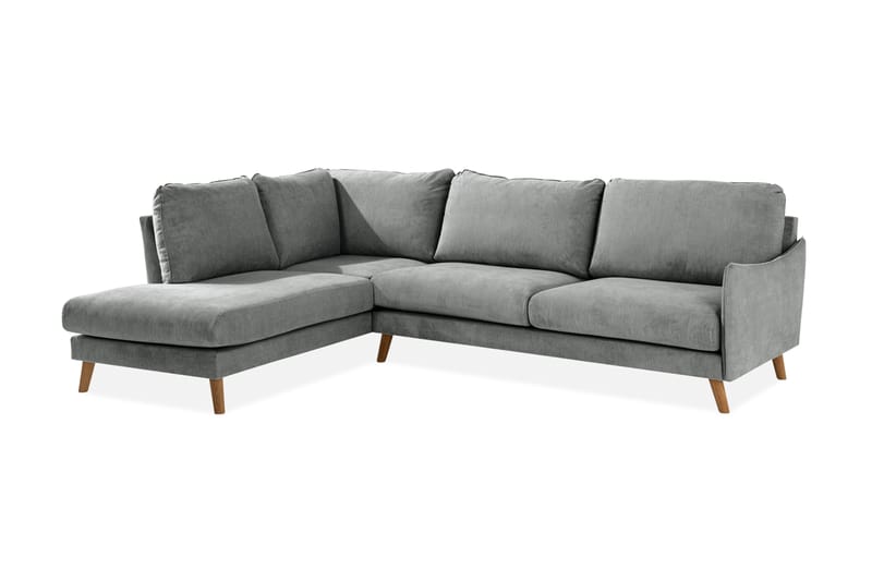 Schäslongsoffa Colt Lyx Vänster - Grå/Ek - Möbler - Soffa - Divansoffa & schäslongsoffa - 4 sits soffa med divan