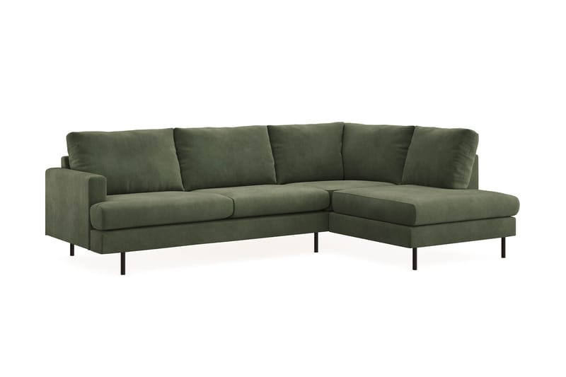 Soffa m. Schäslong Armunia Compact 4-sits - Grön - 2 sits soffa med divan - 4 sits soffa med divan - Sammetssoffa - Skinnsoffa - 3 sits soffa med divan - Divansoffa & schäslongsoffa