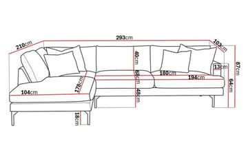 4-sits Soffa med Schäslong Menard Vänster - Möbler - Soffa - Divansoffa & schäslongsoffa - 4 sits soffa med divan