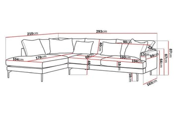 4-sits Soffa med Schäslong Menard Vänster - Möbler - Soffa - Divansoffa & schäslongsoffa - 4 sits soffa med divan