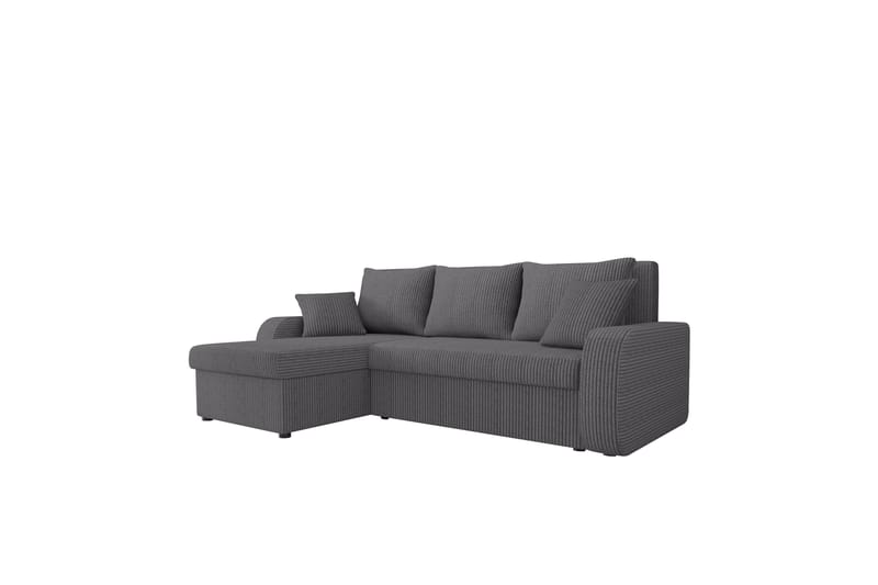 Alvared Soffa med Divan 3-sits - Mörkgrå - Möbler - Soffa - Divansoffa & schäslongsoffa - 3 sits soffa med divan