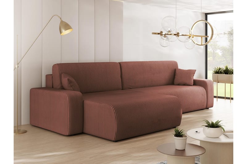 Barile Soffa med Divan 3-sits - Rosa - Möbler - Soffa - Divansoffa & schäslongsoffa - 3 sits soffa med divan