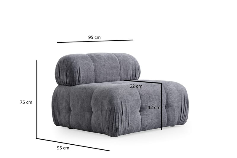 Bengul Soffa med Divan 3-sits - Grå - Möbler - Soffa - Divansoffa & schäslongsoffa - 3 sits soffa med divan