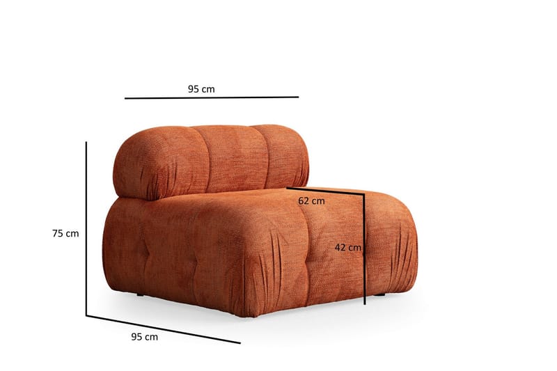 Bengul Soffa med Divan 3-sits - Orange - Möbler - Soffa - Divansoffa & schäslongsoffa - 3 sits soffa med divan