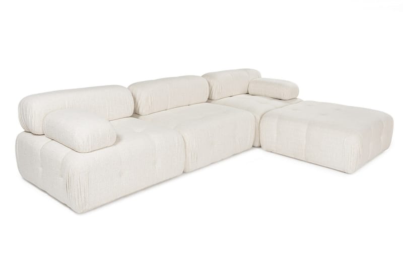 Bubblig Divansoffa 3-sits 315 cm Belgin - Ljusbeige - Möbler - Soffa - Divansoffa & schäslongsoffa - 4 sits soffa med divan