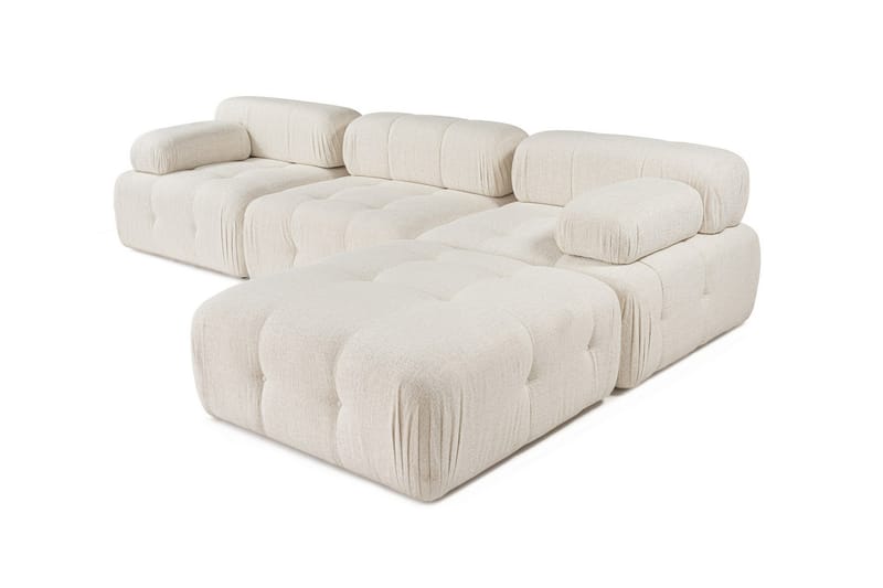 Bubblig Divansoffa 3-sits 315 cm Belgin - Ljusbeige - Möbler - Soffa - Divansoffa & schäslongsoffa - 4 sits soffa med divan