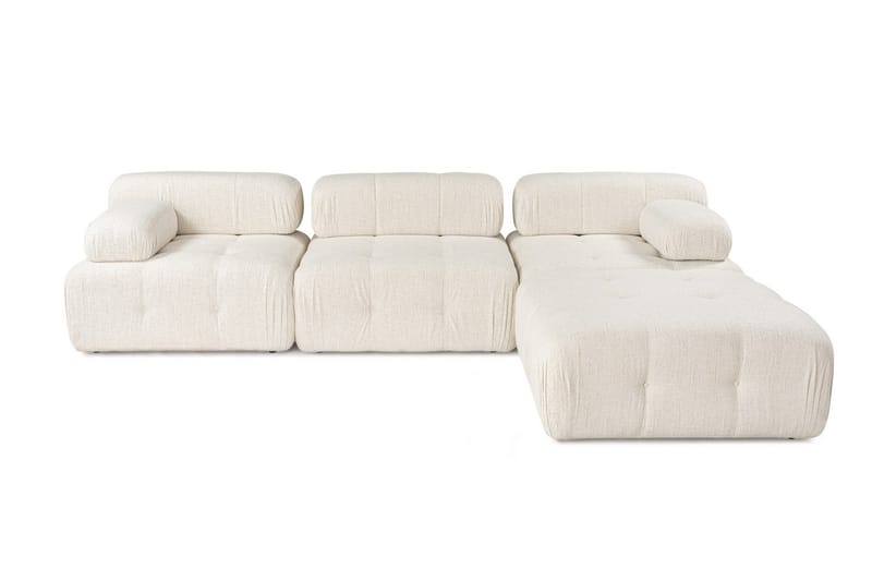 Bubblig Divansoffa 3-sits 315 cm Belgin - Ljusbeige - Möbler - Soffa - Divansoffa & schäslongsoffa - 4 sits soffa med divan