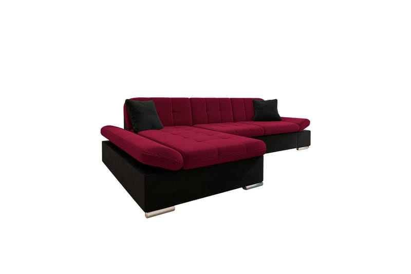 Djerra Soffa med Divan 3-sits - Röd/Svart - Möbler - Soffa - Divansoffa & schäslongsoffa - 3 sits soffa med divan