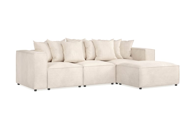 Djup Soffa 3-sits m. Divan Narender - Beige - 3 sits soffa med divan - Divansoffa & schäslongsoffa