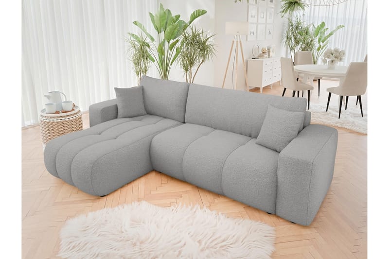 Flo Bäddsoffa med Divan 3-sits - Ljusgrå - Möbler - Soffa - Divansoffa & schäslongsoffa - 3 sits soffa med divan