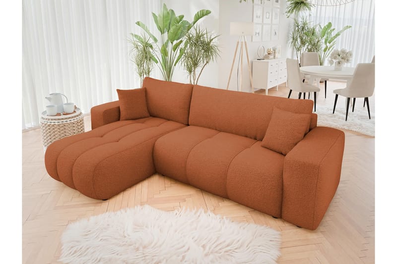 Flo Bäddsoffa med Divan 3-sits - Orange - Möbler - Soffa - Divansoffa & schäslongsoffa - 3 sits soffa med divan