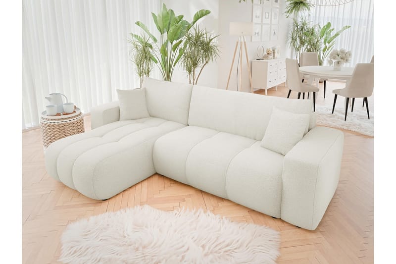 Flo Bäddsoffa med Divan 3-sits - Vit - Möbler - Soffa - Divansoffa & schäslongsoffa - 3 sits soffa med divan