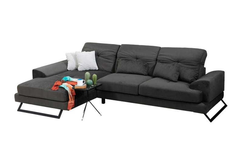 Hörnsoffa Bosell med Divan Vänster - Svart - Möbler - Soffa - Divansoffa & schäslongsoffa