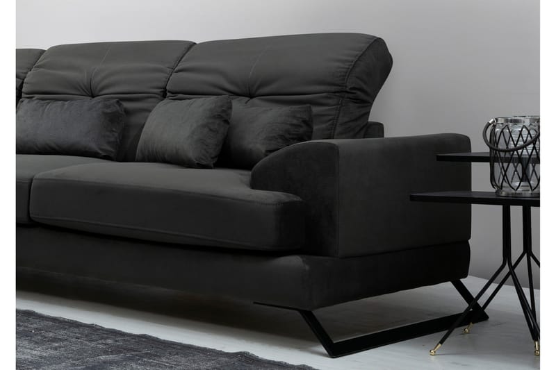 Hörnsoffa Bosell med Divan Vänster - Svart - Möbler - Soffa - Divansoffa & schäslongsoffa