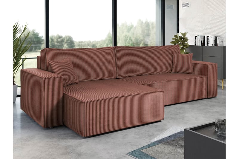 Hobson Soffa med Divan 3-sits - Rosa - Möbler - Soffa - Divansoffa & schäslongsoffa - 3 sits soffa med divan