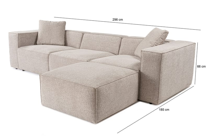 Kaolins Soffa med Divan 3-sits - Mocha - Möbler - Soffa - Divansoffa & schäslongsoffa - 3 sits soffa med divan