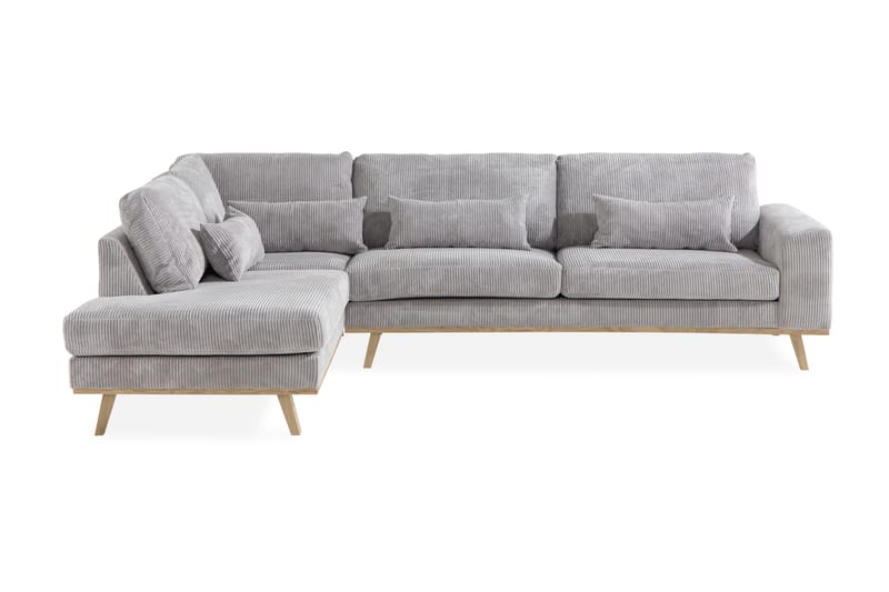 L-Soffa Haga 2,5-sits - Ljusgrå - 2 sits soffa med divan - 4 sits soffa med divan - Sammetssoffa - Skinnsoffa - 3 sits soffa med divan - Divansoffa & schäslongsoffa