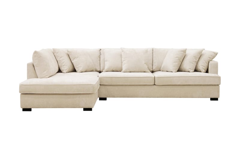 Rossi Djup 3-sits L Sammetssoffa med Schäslong Vänster - Ljus Beige - Möbler - Soffa - Divansoffa & schäslongsoffa - 4 sits soffa med divan