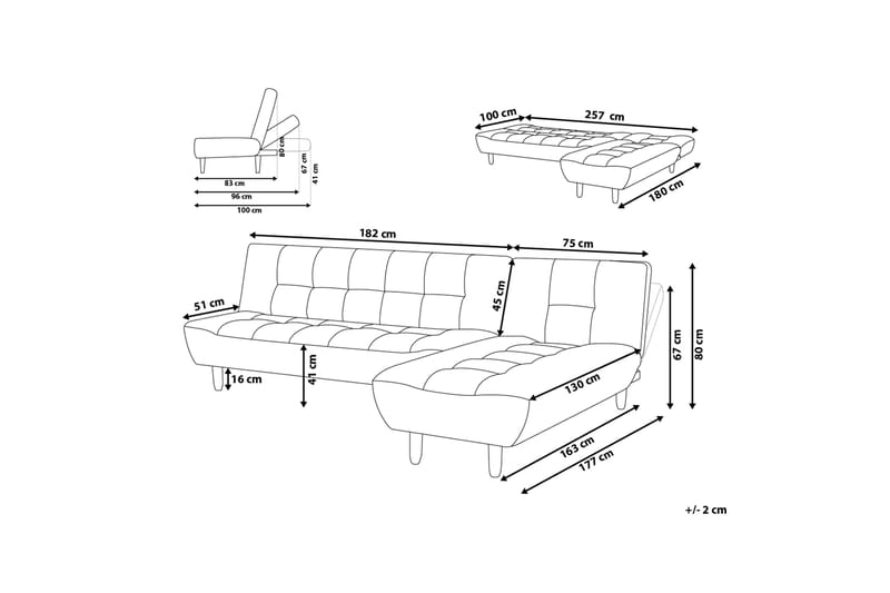 Soffa Alsten 182 cm - Beige - Möbler - Soffa - Divansoffa & schäslongsoffa