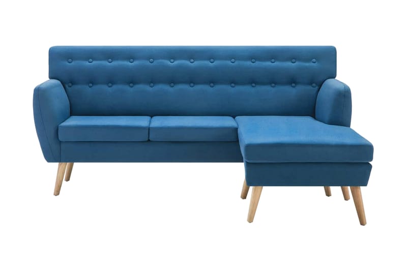 Soffa L-formad tyg 171,5x138x81,5 cm blå - Blå - 2 sits soffa med divan - Sammetssoffa - Skinnsoffa - 4 sits soffa med divan - 3 sits soffa med divan - Divansoffa & schäslongsoffa