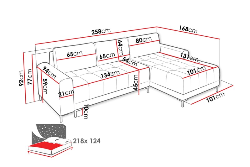 Vilshult Soffa med Divan 3-sits - Ljusgrå - Möbler - Soffa - Divansoffa & schäslongsoffa - 3 sits soffa med divan