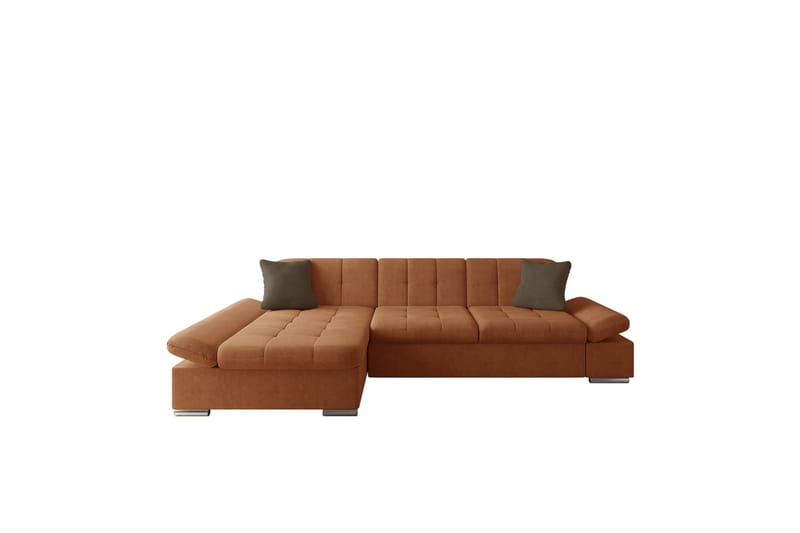 Djerra Soffa med Divan 3-sits - Orange/Brun - Möbler - Soffa - Divansoffa & schäslongsoffa - 3 sits soffa med divan