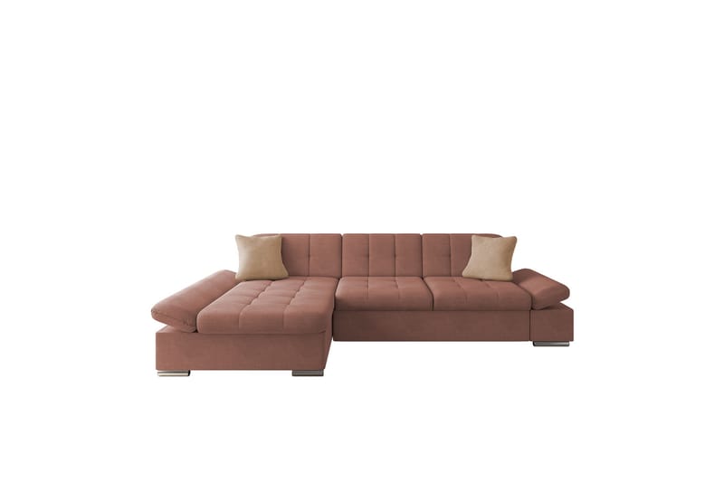 Djerra Soffa med Divan 3-sits - Rosa/Beige - Möbler - Soffa - Divansoffa & schäslongsoffa - 3 sits soffa med divan