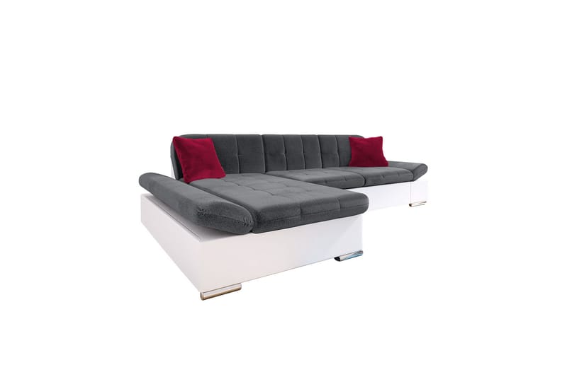 Djerra Soffa med Divan 3-sits - Vit/Mörkgrå/Röd - Möbler - Soffa - Divansoffa & schäslongsoffa - 3 sits soffa med divan