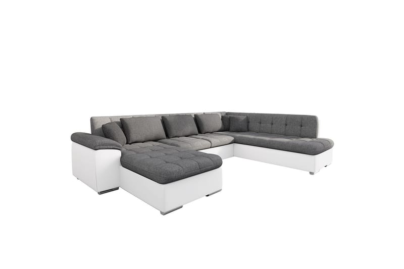 Dynir Soffa med Divan och Schäslong 4-sits - Vit/Grå - Möbler - Soffa - Divansoffa & schäslongsoffa - 4 sits soffa med divan