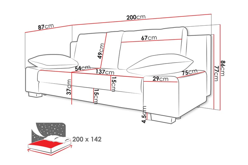 Encinosola Soffa 3-sits - Ljusgrå/Mörkgrå - Möbler - Soffa - 3 sits soffa