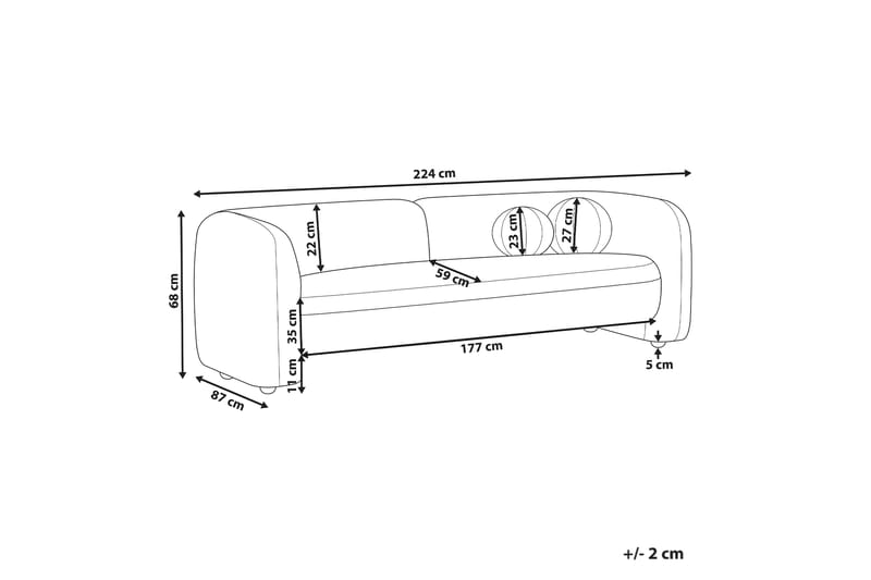 Fabion Soffa 3-sits - Vit - Möbler - Soffa - 3 sits soffa