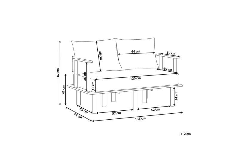 Fadey Soffa 2-sits - Beige/Ljust trä - Möbler - Soffa - 2 sits soffa