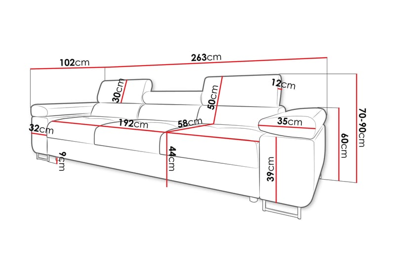 Gabina Soffa 3-sits - Blå - Möbler - Soffa - 3 sits soffa